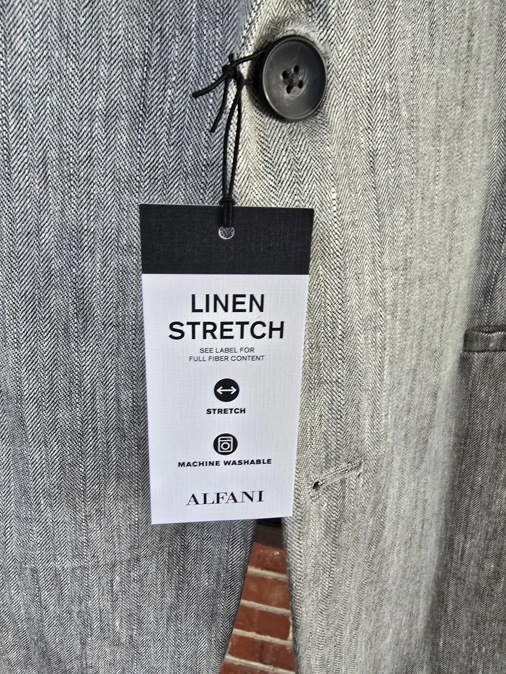 Alfani Men's Light Gray Linen-Blend Suit